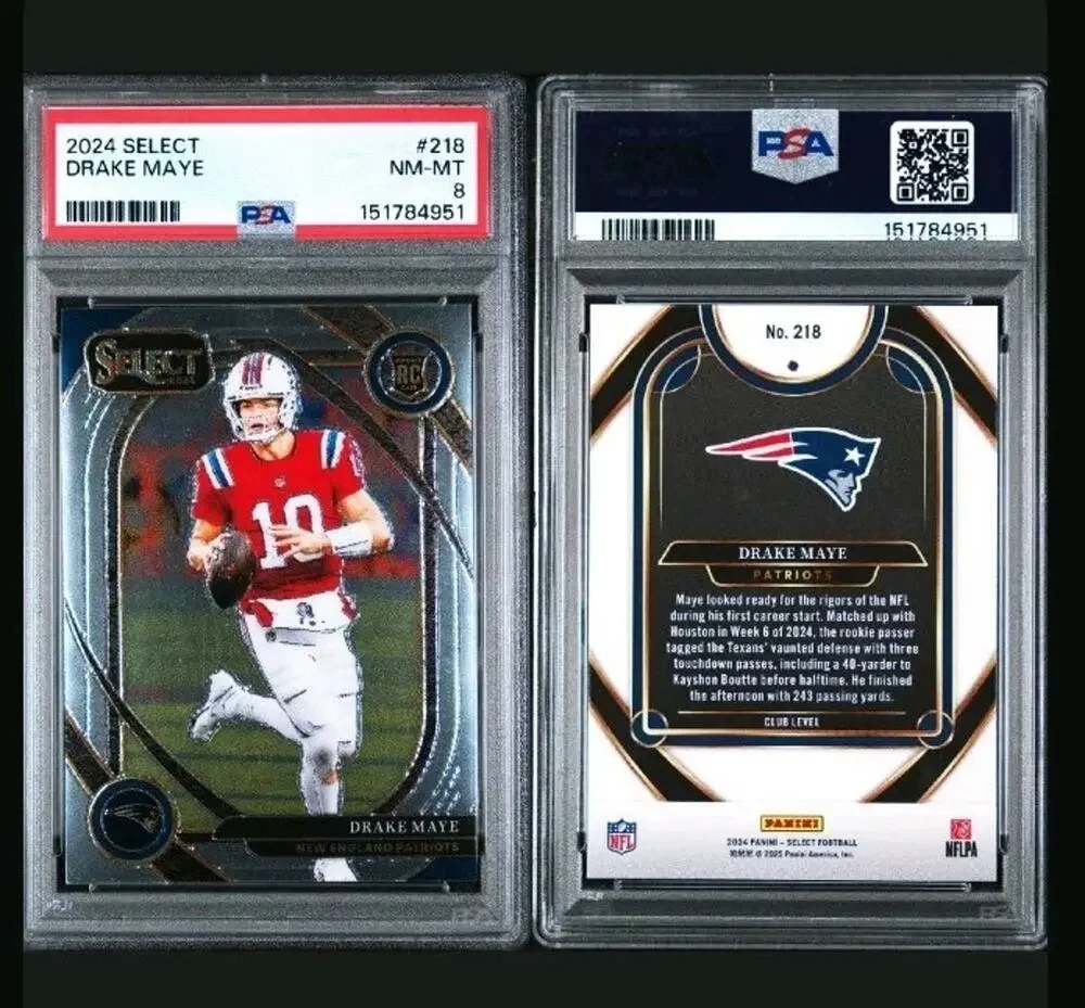 2024 PANINI SELECT #218 DRAKE MAYE PSA 8 Near Mint New England Patriots Card